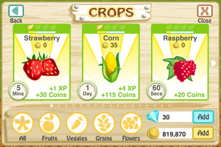 Выбор растения для посадки в farm story